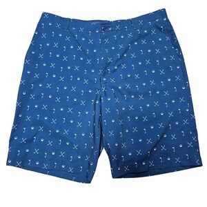 Golf America Mens Blue Golf Shorts All Over Club Ball Print Size 36